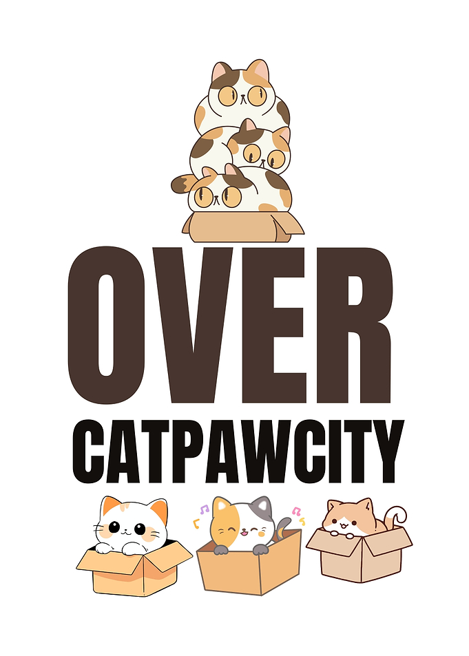Over Catpawcity Cartoon Cats in Boxes