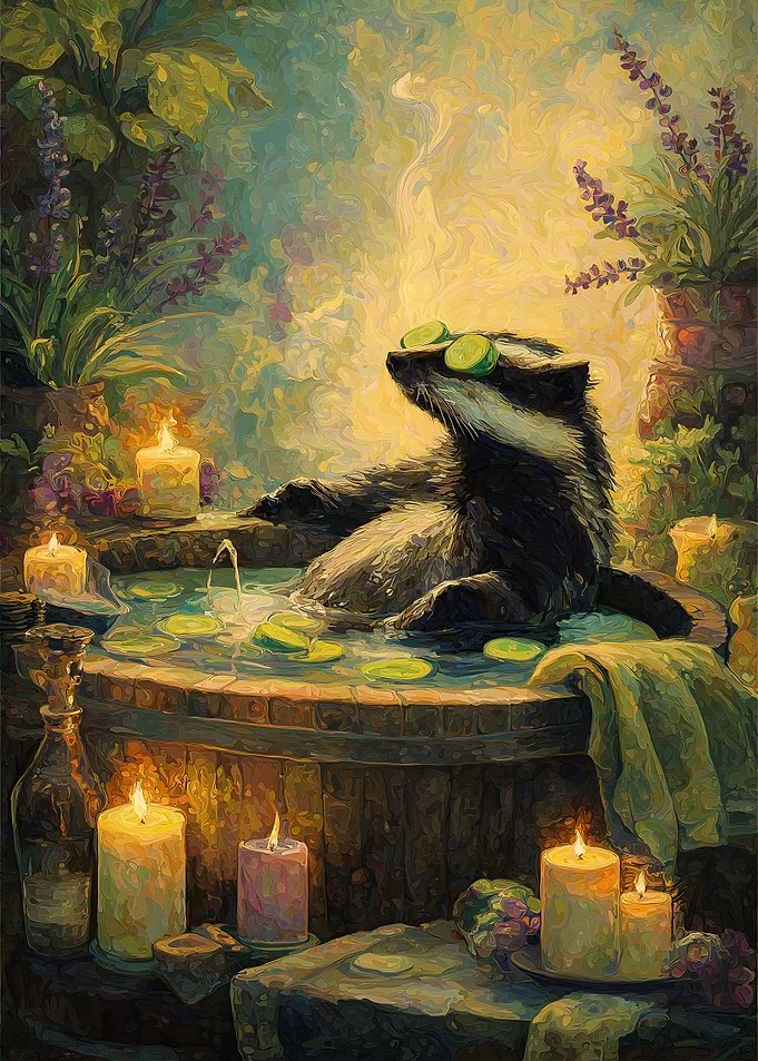 Relaxing Badger in Spa