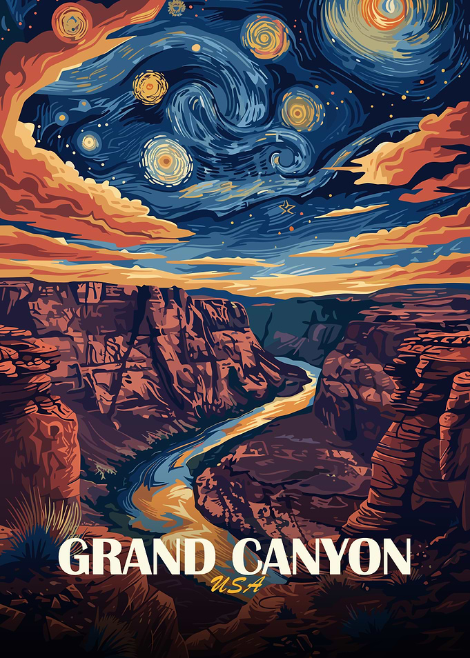 Grand Canyon Starry Night Art