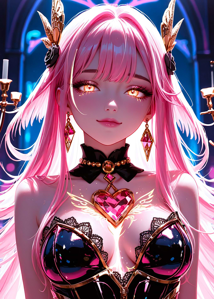 Anime Girl with Pink Hair