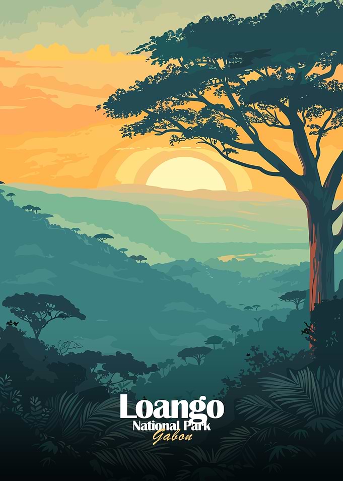 Loango National Park Gabon Illustration