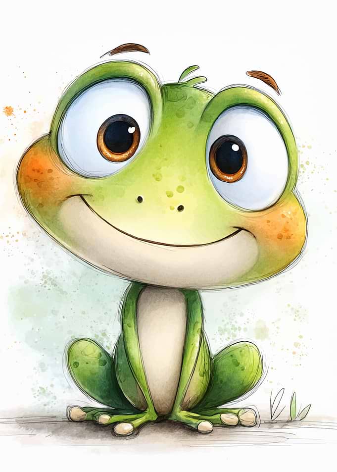 Cute Cartoon Frog Illustration