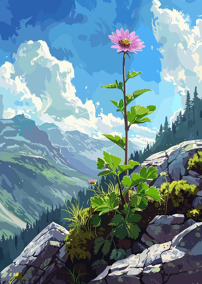 Mountain Flower Landscape