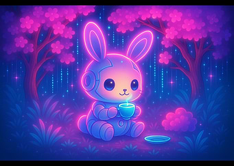Neon Sakura Tea Time