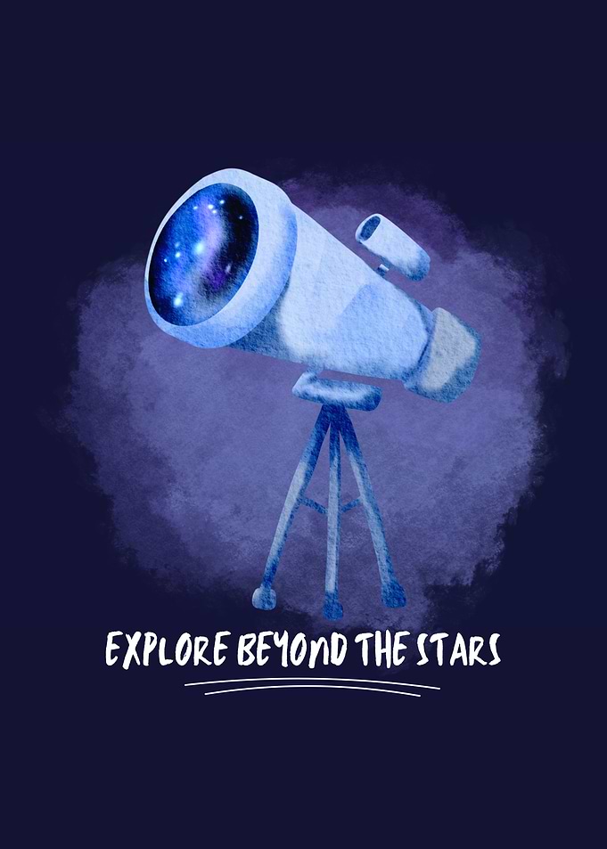 Explore Beyond the Stars Telescope Art
