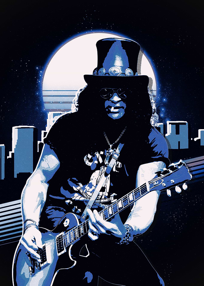 Slash Guitarist Pop Art