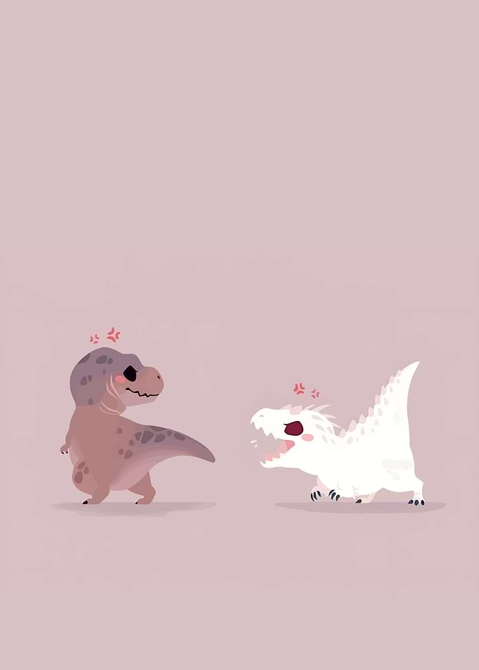 Cartoon Dinosaurs Face-Off