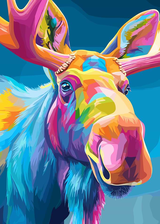 Colorful Moose Portrait