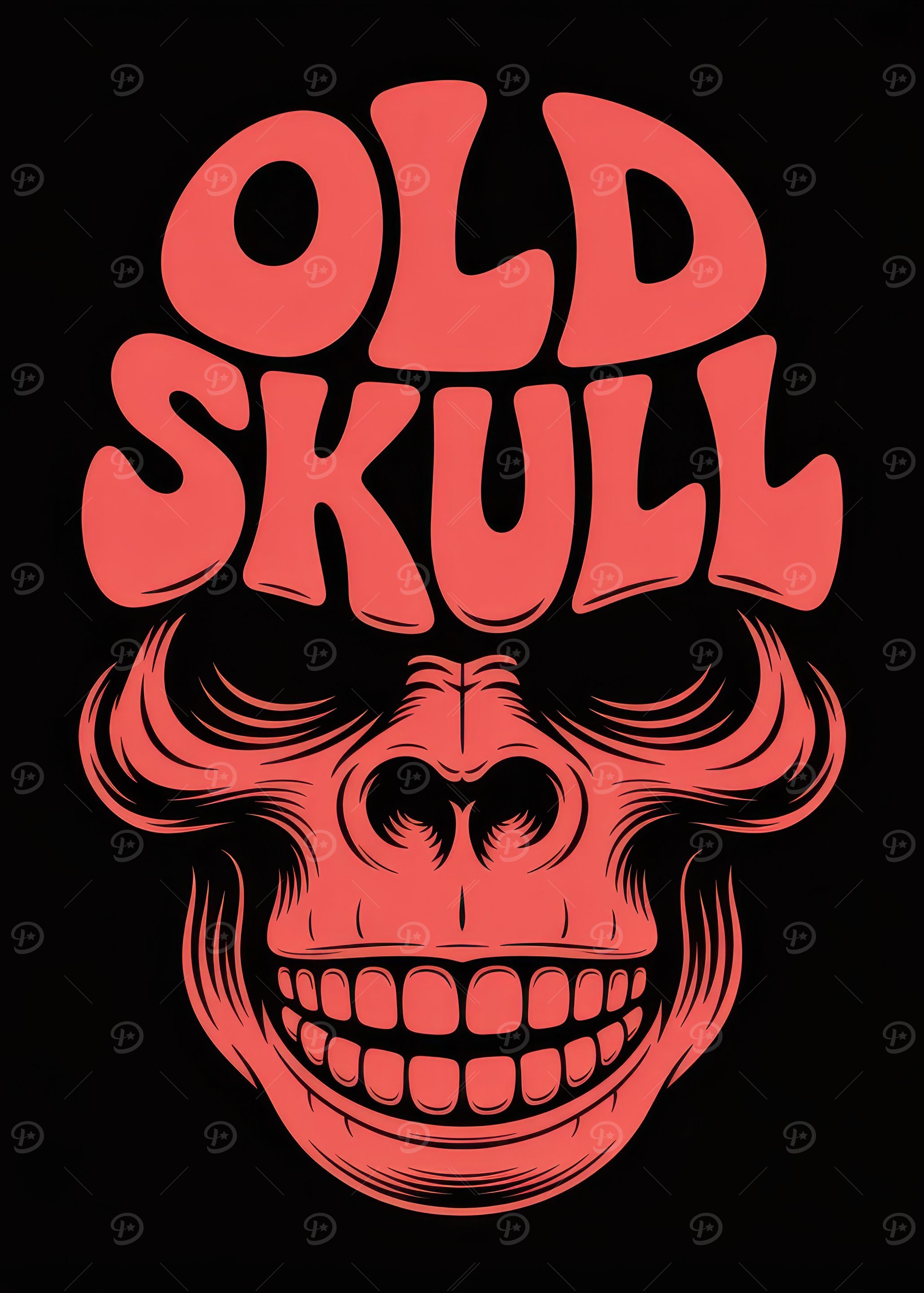 Old Skull Graphic Art