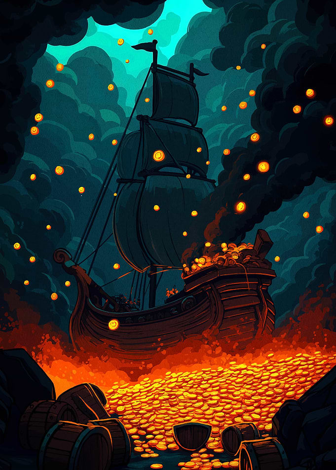 Treasure Ship in a Sea of Gold