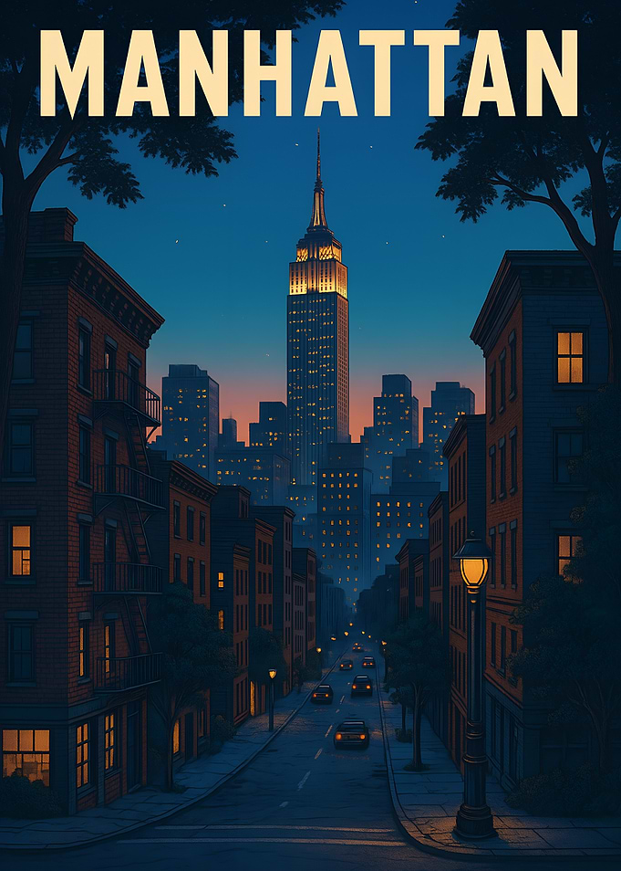 Manhattan Cityscape at Night