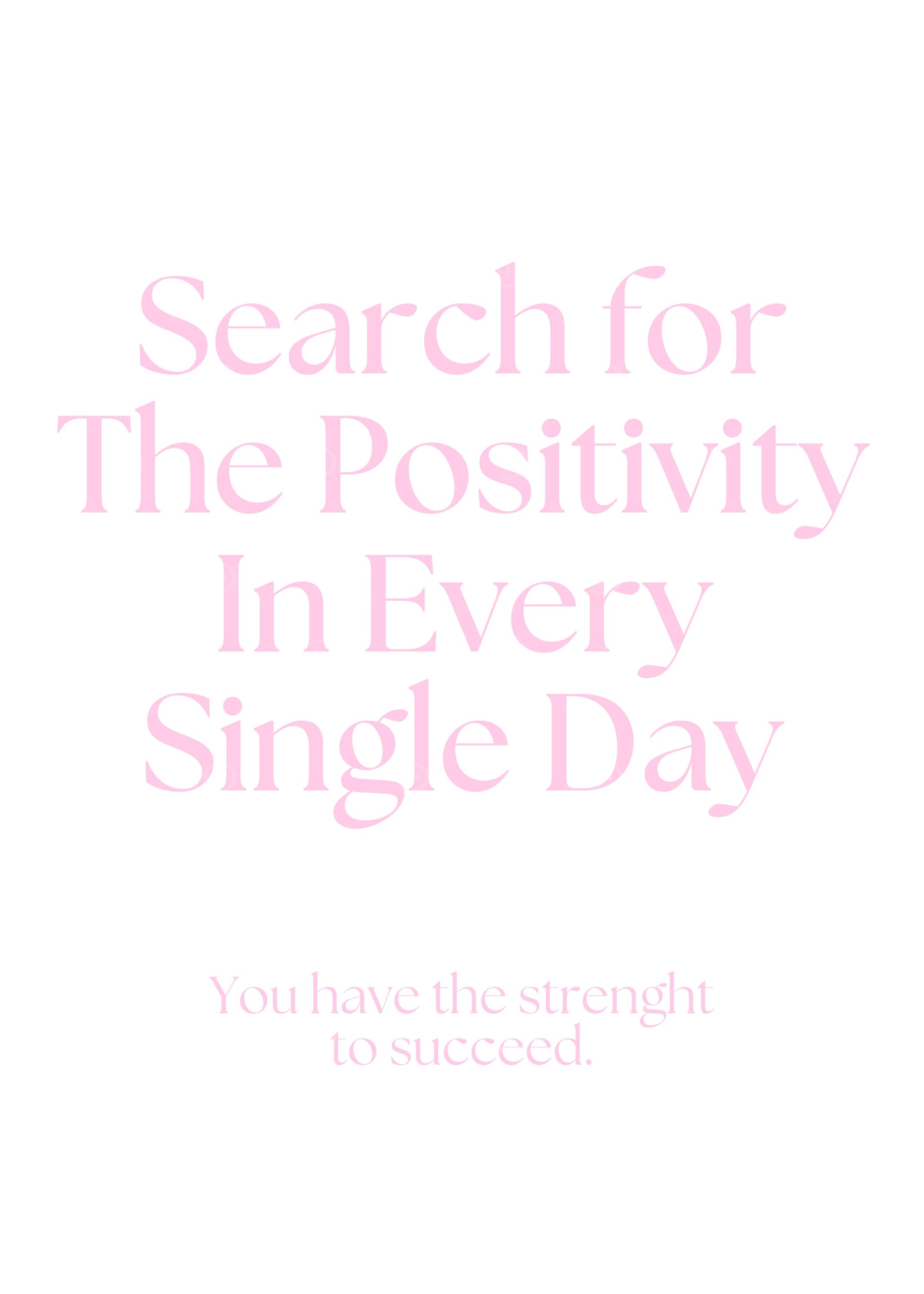 Positive Affirmation Pink Text on White