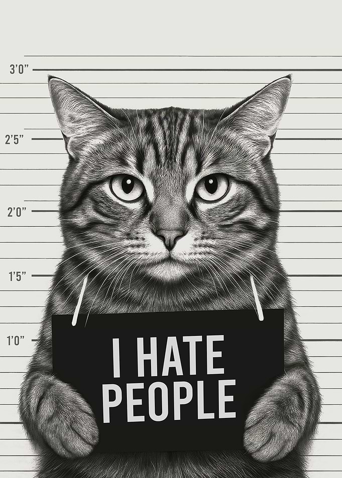 Cat Mugshot: I Hate People