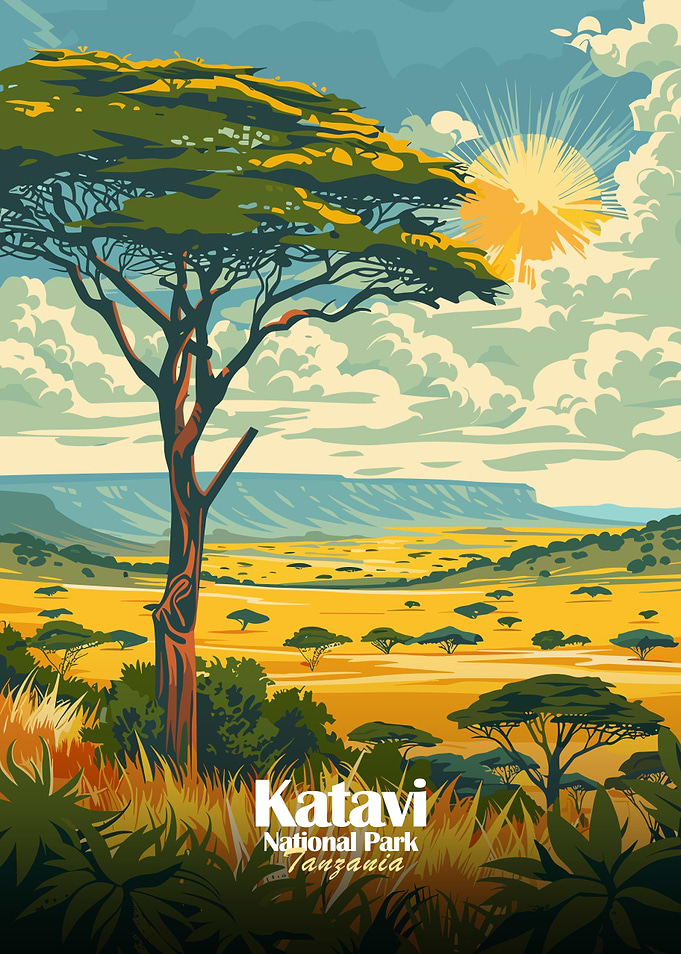 Katavi National Park, Tanzania Illustration