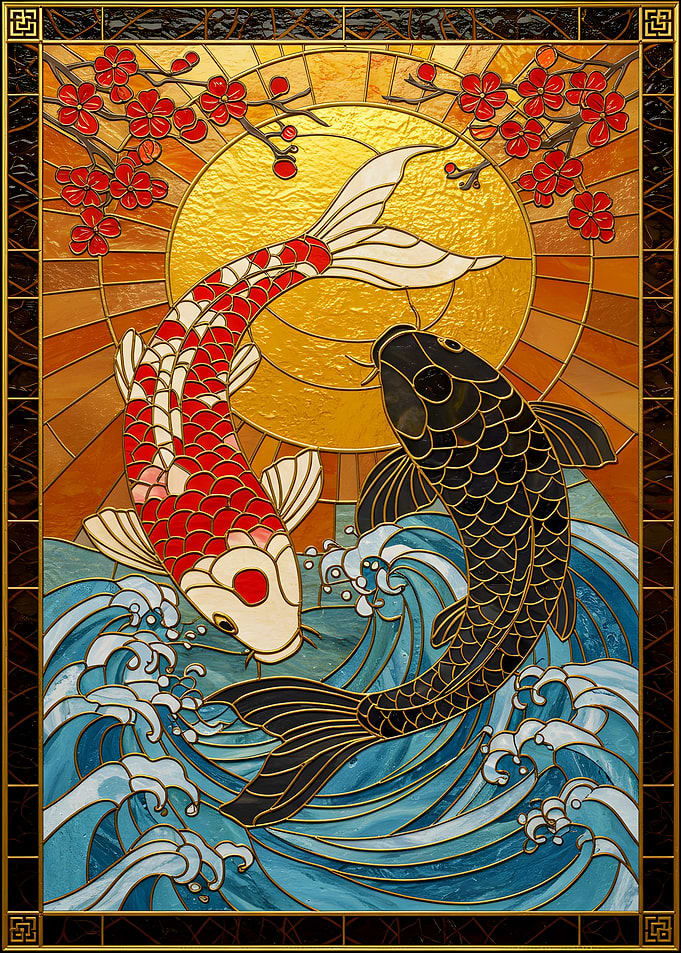 Stained Glass Koi Fish