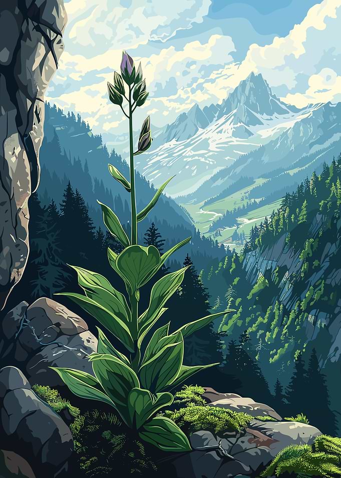 Mountain Flower Landscape