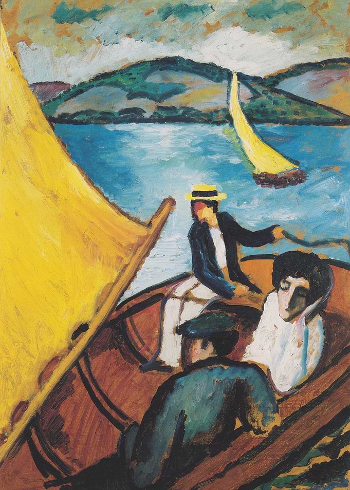 Sailing Boat with Figures Painting
