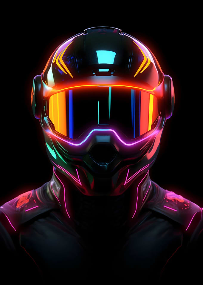 Neon Cyberpunk Helmet