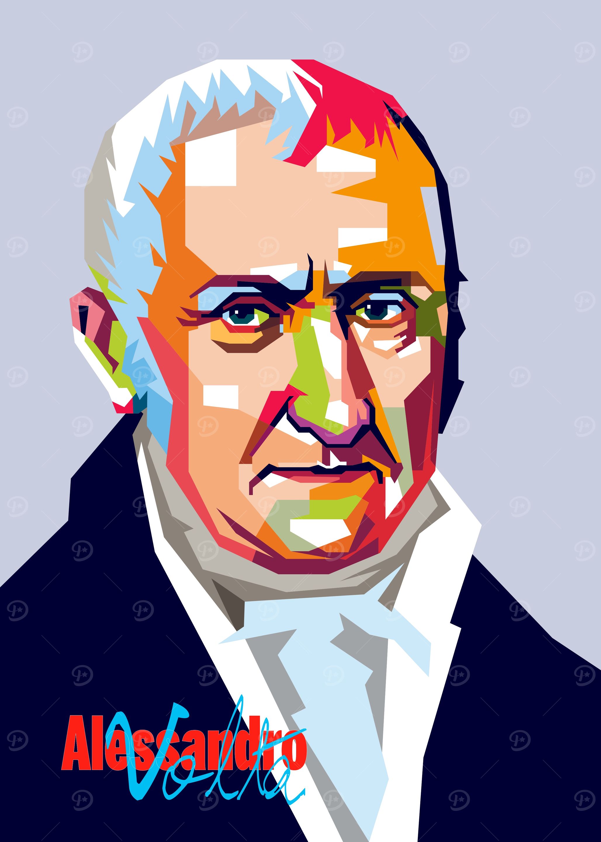 Alessandro Volta Pop Art Portrait