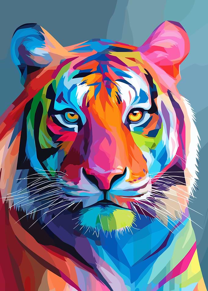 Colorful Tiger Portrait