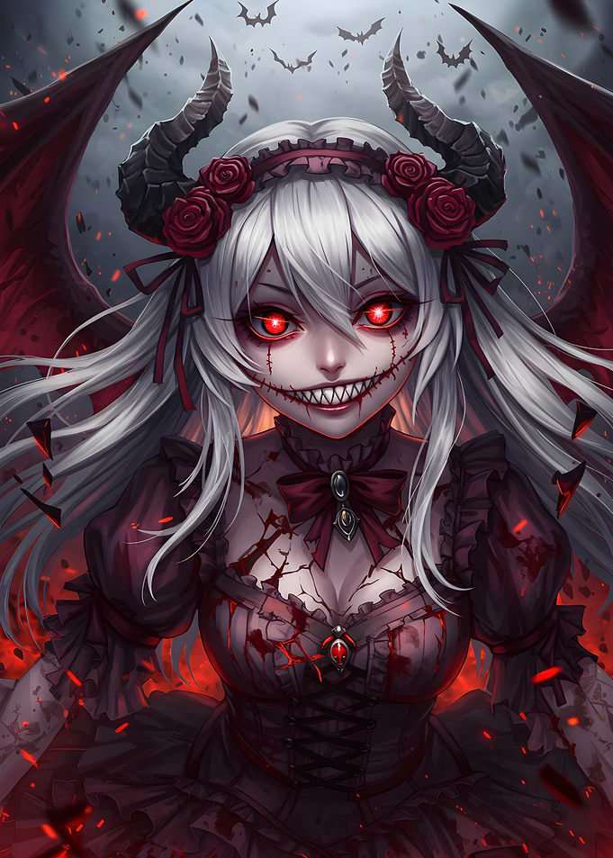 The Crimson-Eyed Demon Girl