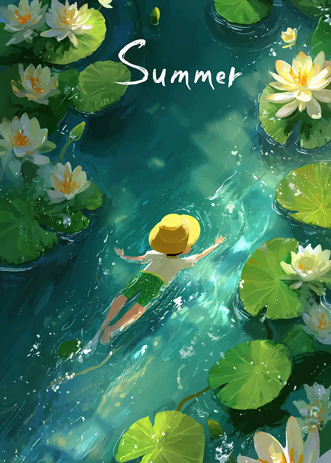 Summer Day in the Lily Pond