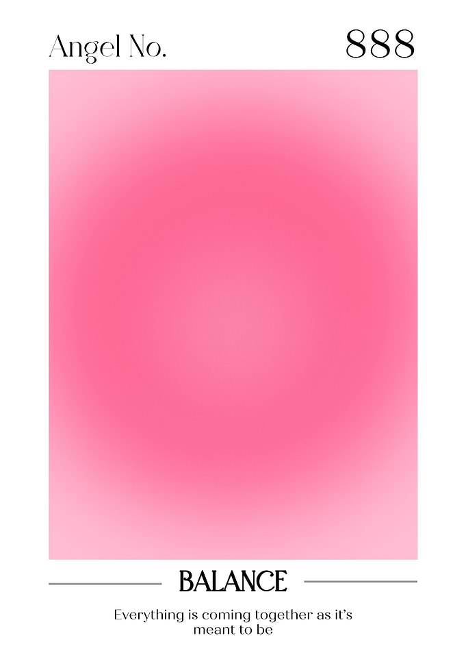 Angel Number 888 Balance Pink Gradient