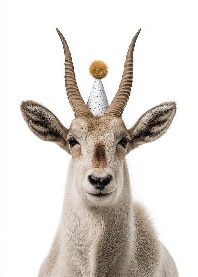 Addax with Party Hat