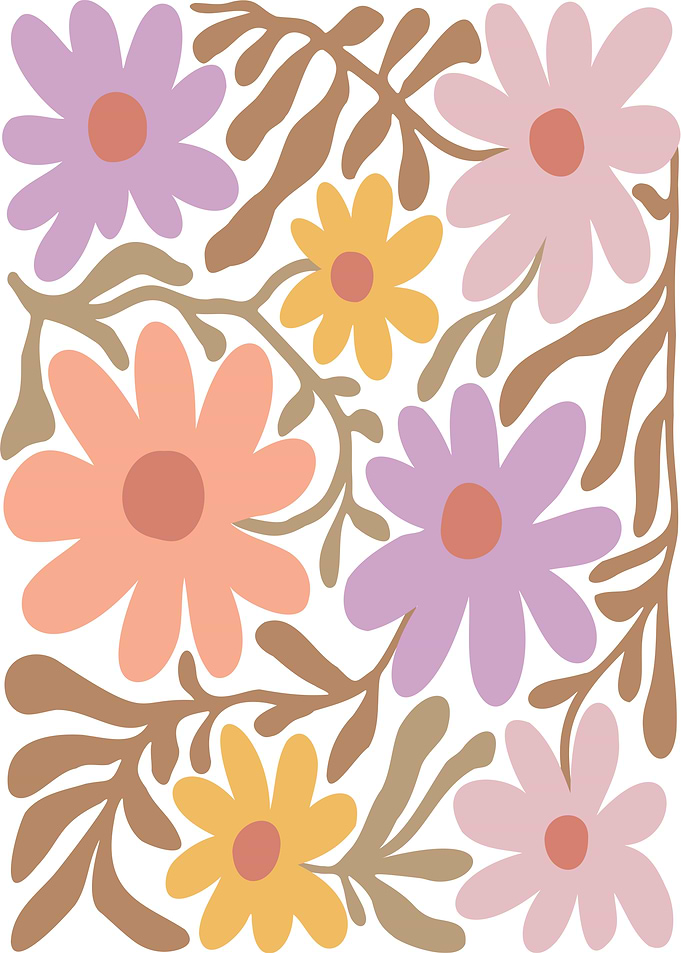 Floral Pattern with Pastel Colors