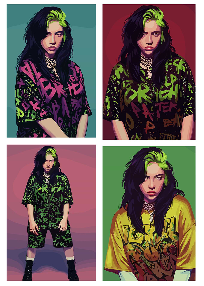 Billie Eilish Portrait Collage