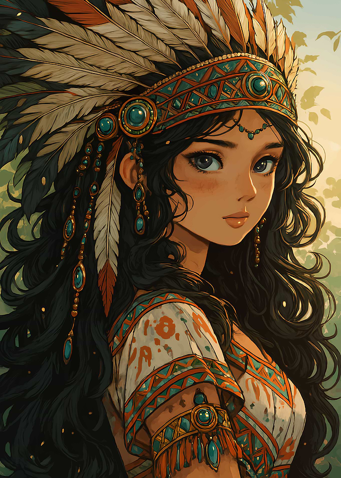 Native American Inspired Anime Girl