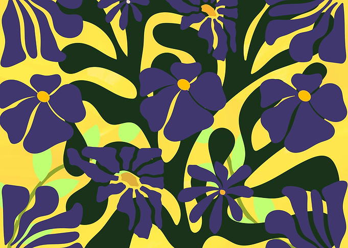 Floral Pattern with Purple Flowers