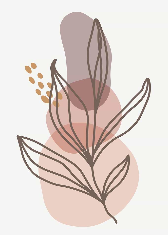 Minimalist Floral Art with Abstract Shapes