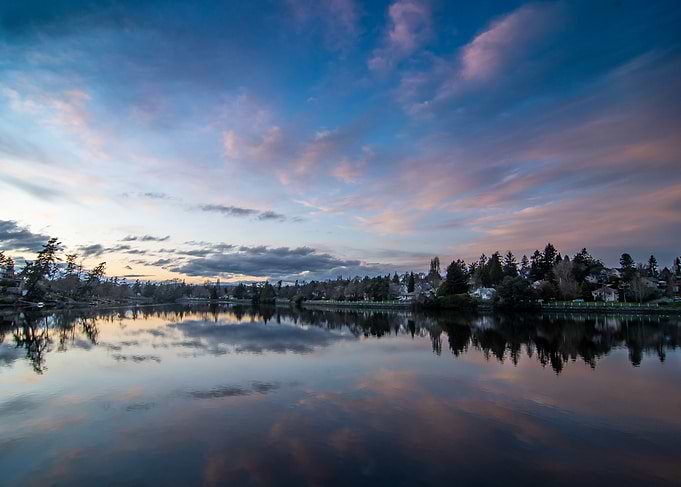 Lake Reflection at Sunset