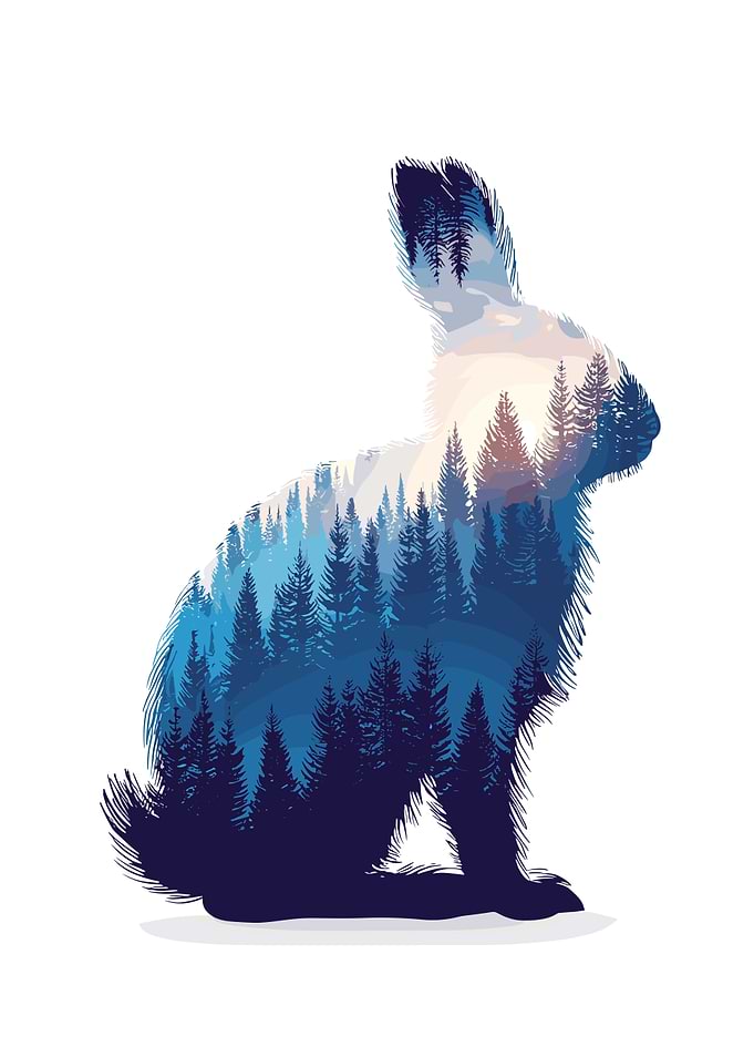 Rabbit Forest Silhouette