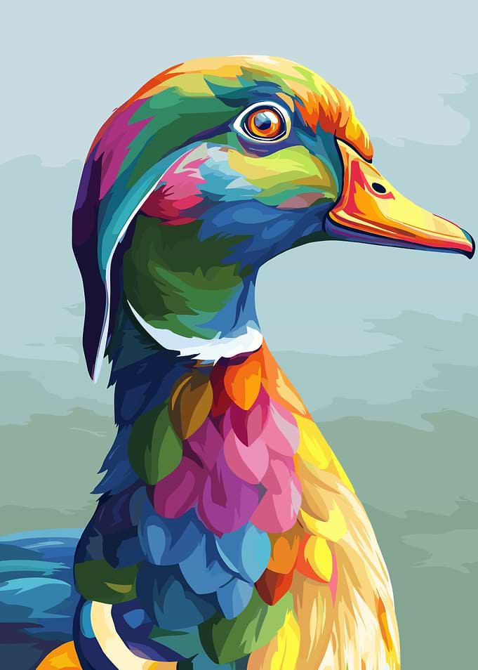 Colorful Duck Portrait