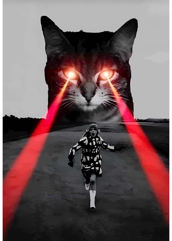 Giant Cat Laser Eyes