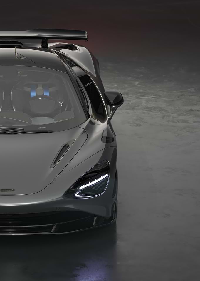 Sleek Gray Sports Car Close-Up