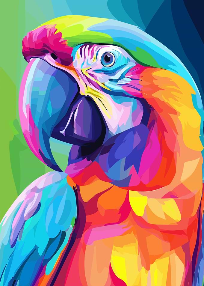 Colorful Parrot Portrait