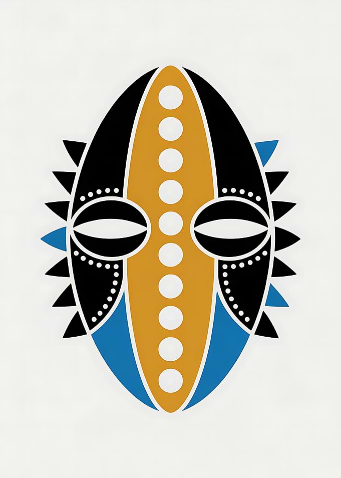 Abstract African Mask Illustration