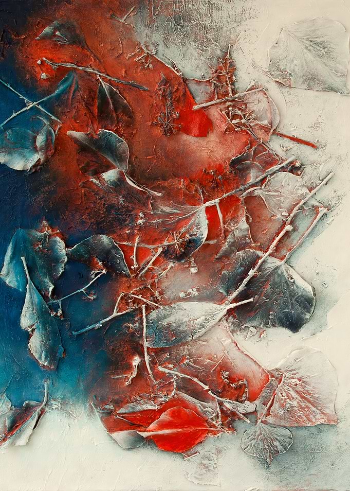 Abstract Leaves Texture Painting