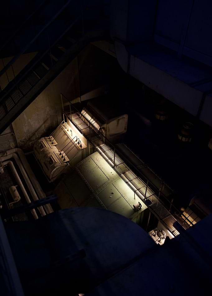 Industrial Interior at Night