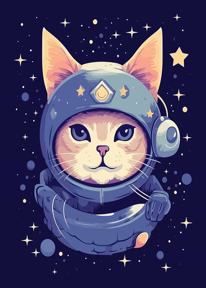 Astronaut Cat in Space