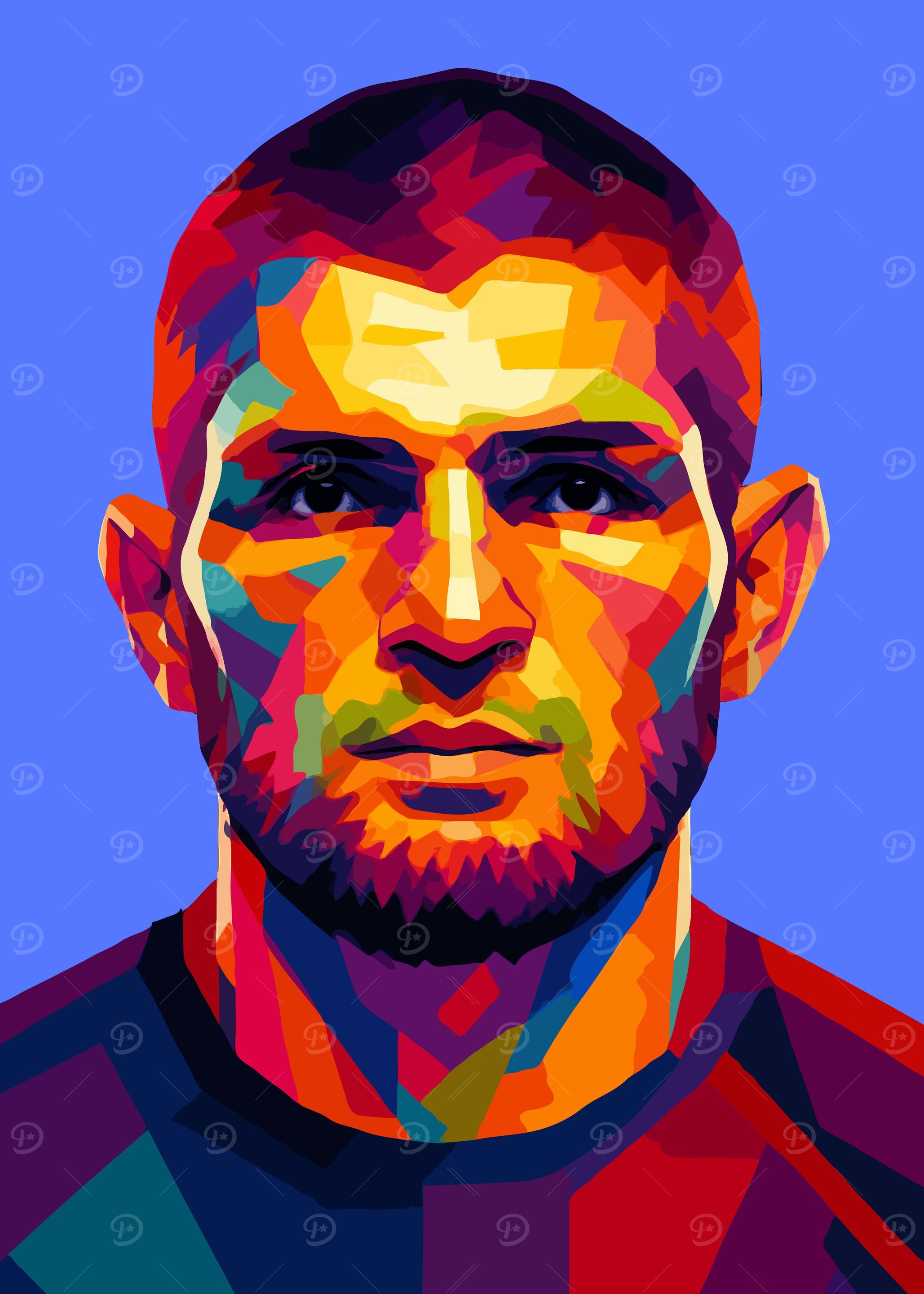 Khabib Nurmagomedov Wpap Pop Art Portrait