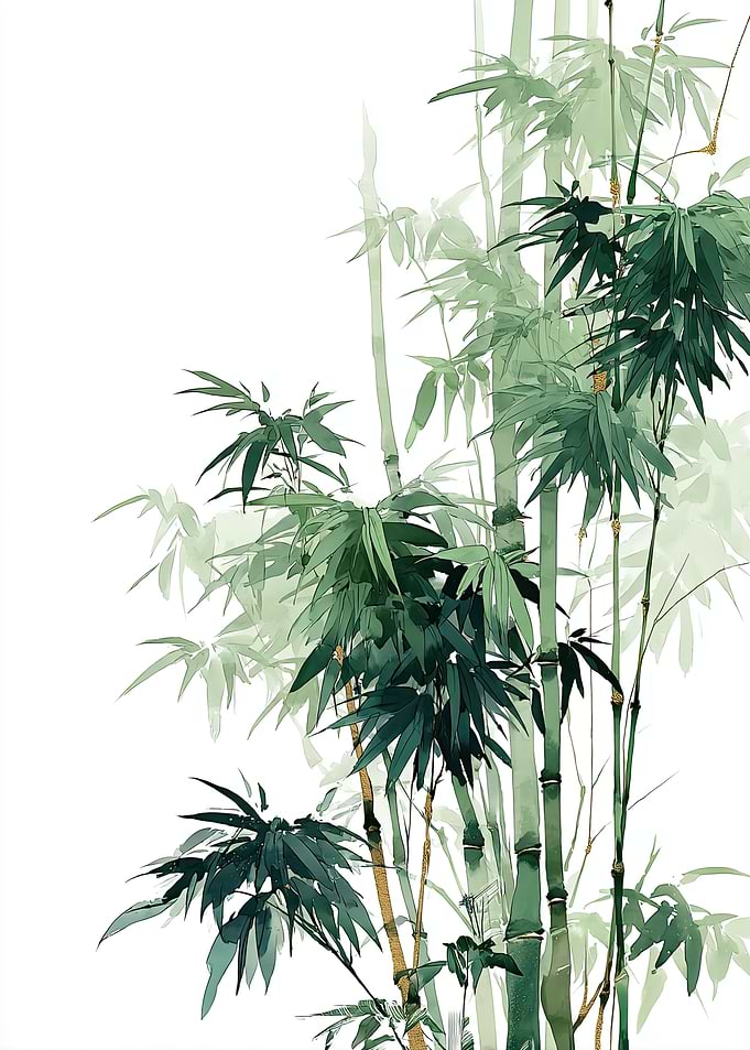 Watercolor Bamboo Forest