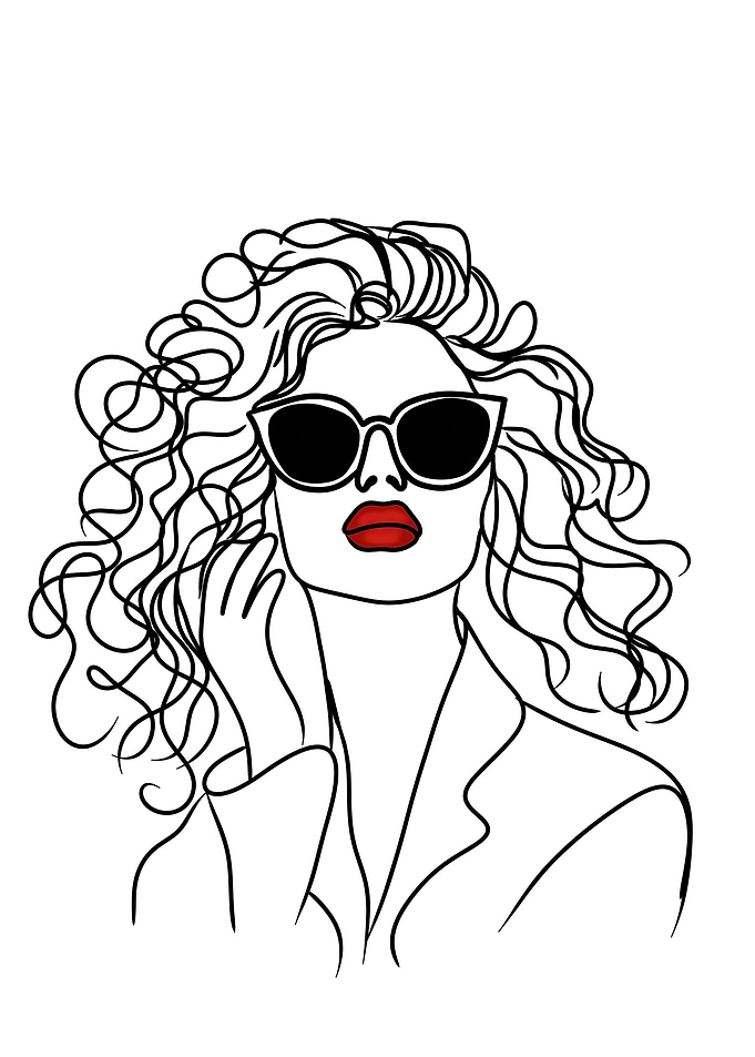 Chic Woman Line Art