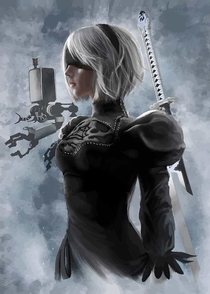 2B Nier Automata Digital Art