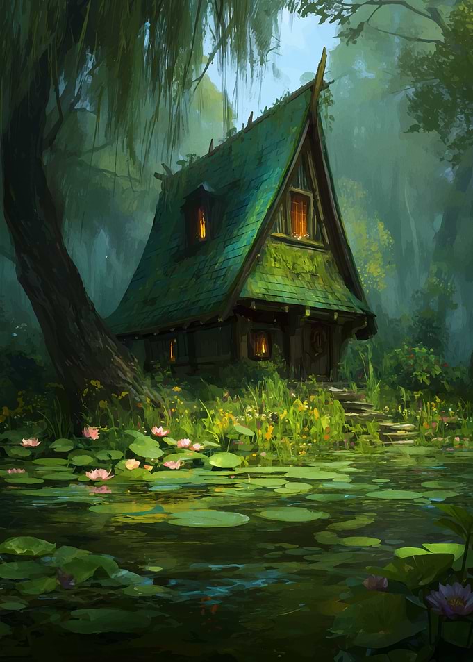 Enchanted Cottage by the Lily Pond