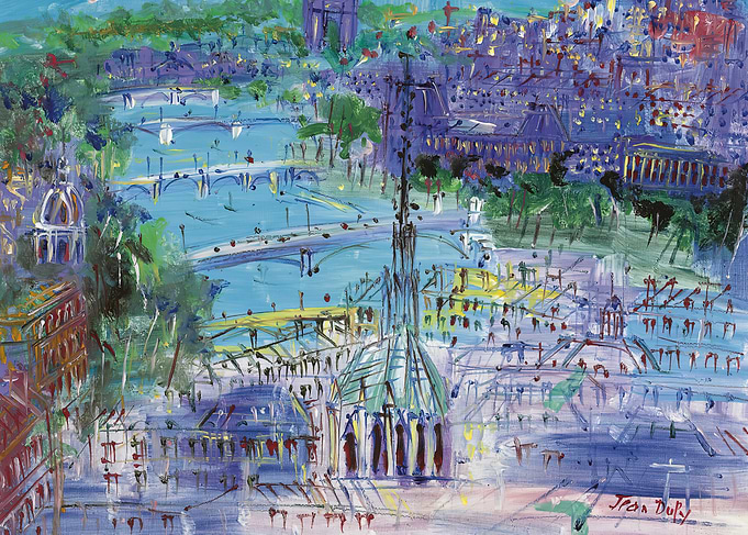 Paris Cityscape Painting by Jean Dufy