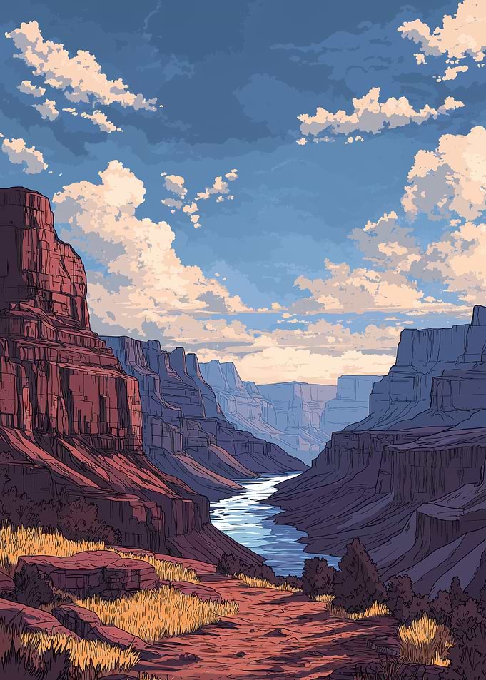 Grand Canyon Landscape Illustration